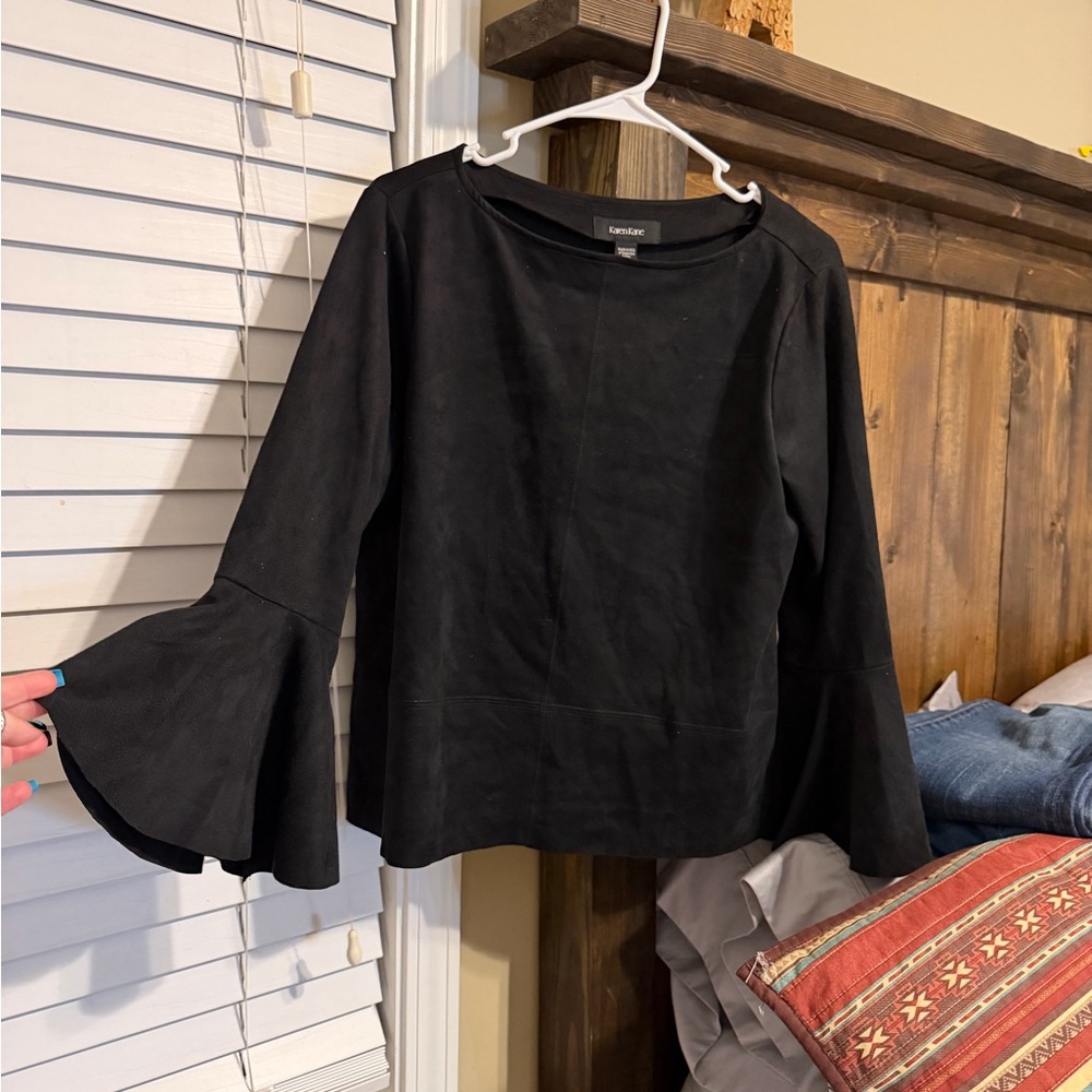 Black Suede Top, Karen Kane brand